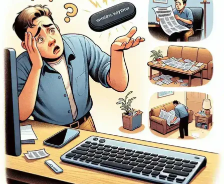 "Keyboard nirkabel Logitech dengan penerima yang hilang, menunjukkan langkah-langkah untuk mengatasi masalah kehilangan penerima dalam artikel Langkah yang Harus Dilakukan Jika Penerima Keyboard Nirkabel Logitech Anda Hilang."