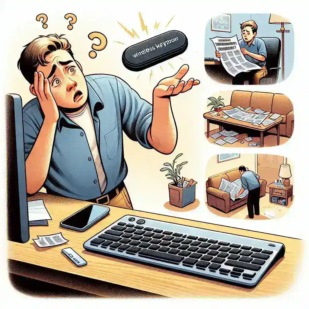 "Keyboard nirkabel Logitech dengan penerima yang hilang, menunjukkan langkah-langkah untuk mengatasi masalah kehilangan penerima dalam artikel Langkah yang Harus Dilakukan Jika Penerima Keyboard Nirkabel Logitech Anda Hilang."