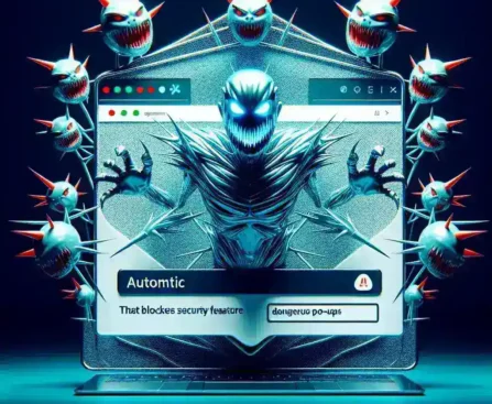 "Ilustrasi tampilan Google Chrome dengan fitur baru untuk memblokir otomatis pop-up berbahaya, meningkatkan keamanan pengguna saat browsing."